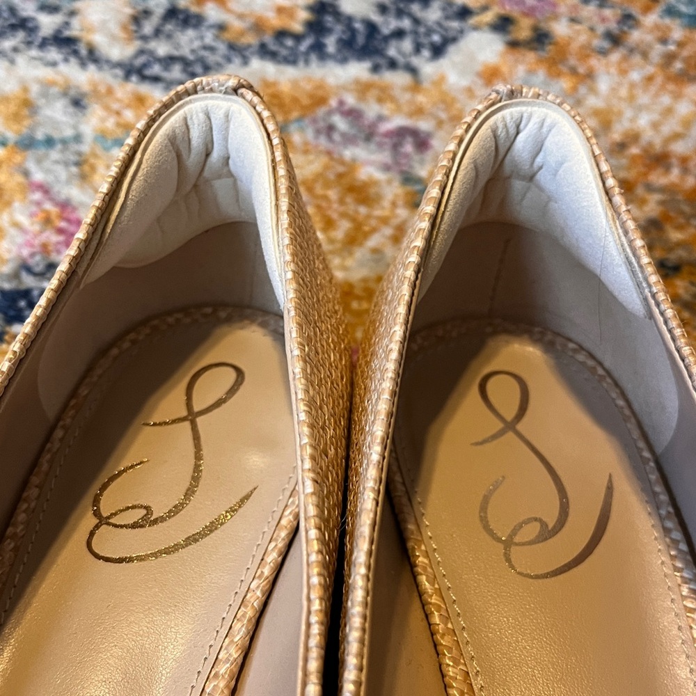 SUPER CUTE Flats “Wanda” Creamy/ Tan woven texture. Sam Edelman. Worn once. Sz 9 - Picture 4 of 8